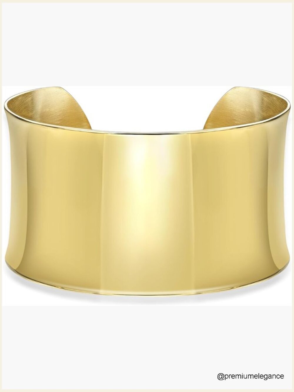 Wide Open Cuff Bangle Bracelet, 2.5" Diameter, Hypoallergenic Stainless Steel